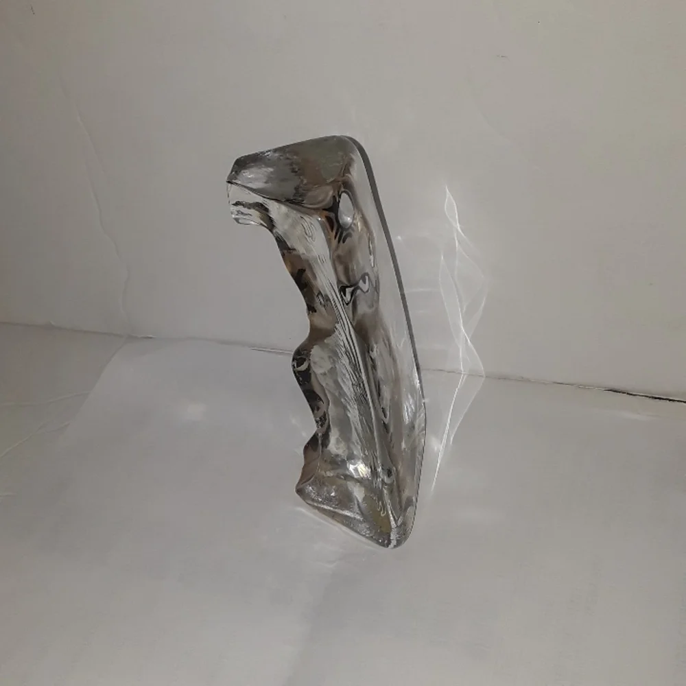 c RARE KRIFF DESIGN GLASS STRIPPED CAT PAPERWEIGHT FIGURINE RSP / LE